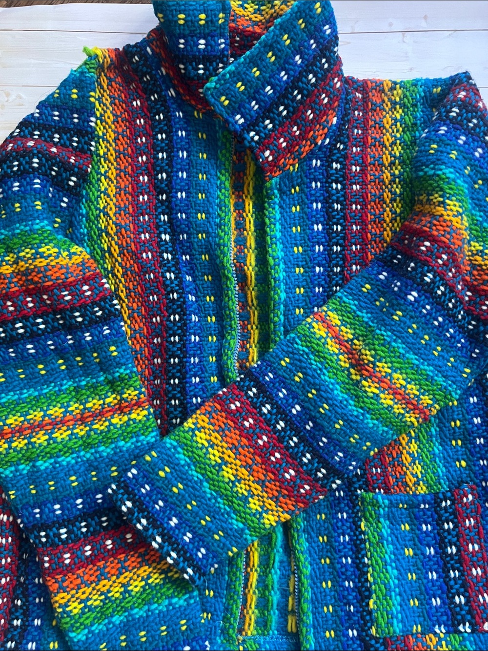 Multicolor Striped Knit Blazer Jacket - Blue Multicolor